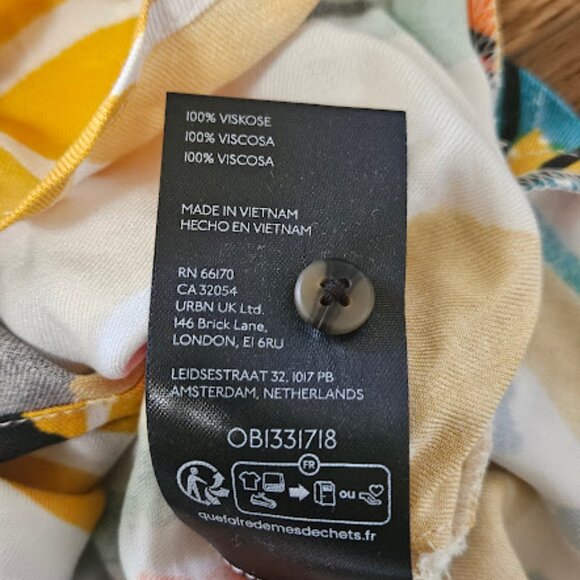 Anthropologie Maeve Button Down Shirt Women XS Alida Contrast Holly Print Blouse - Picture 6 of 7